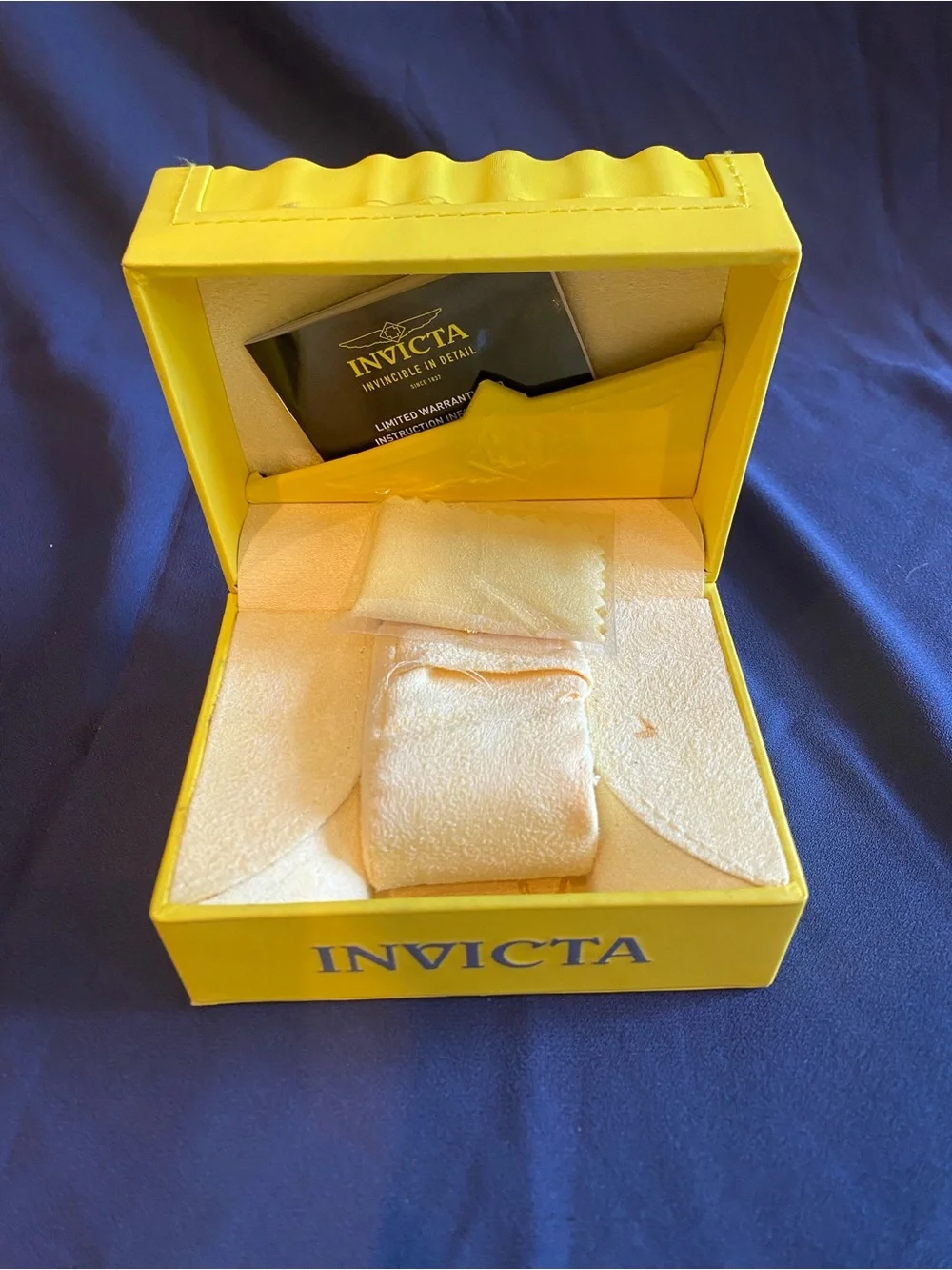 Invicta Yellow Watch Presentation Box with Pillow and Cloth
